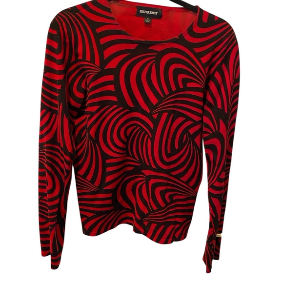 Kasper Knits Women’s Red and Black Sweater - Picture 1 of 3